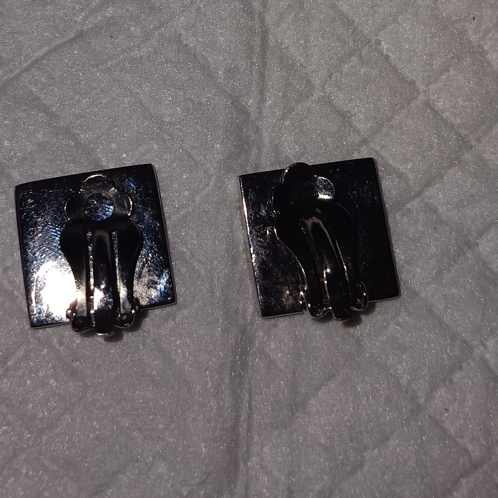 Celine Vintage Silver Clip Earrings - Picture 2 of 2